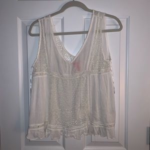 White Lacey Tank Top